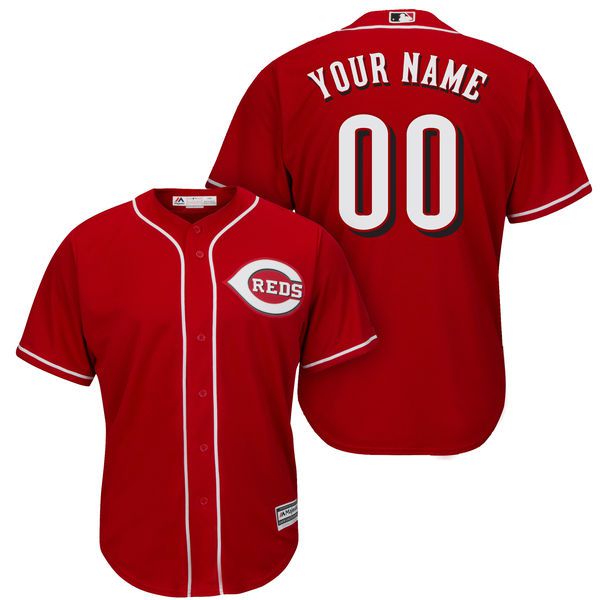 Men Cincinnati Reds Majestic Red Cool Base Custom MLB Jersey